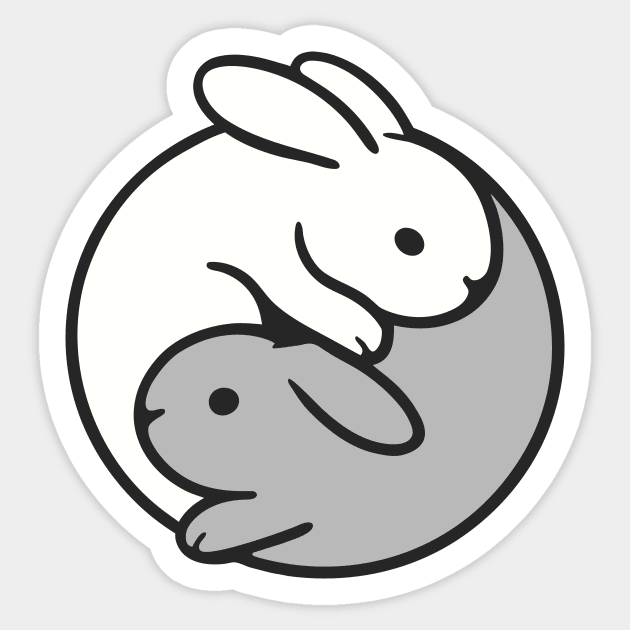 Yin Yang Bunnies Sticker by CreativeSage